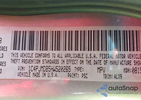 2017 Jeep Cherokee Limited 4X4 из США, поврежденный, VIN 1C4PJMDB5HW520265